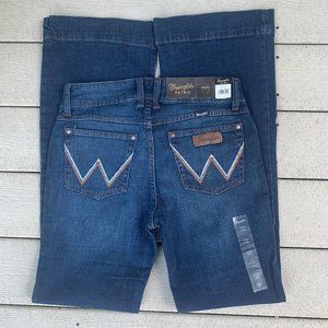 Wrangler Mae Trouser Jeans Mid Rise in Quinn Wide Leg Size 7 NWT